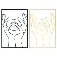 Minimalistička linija Art Prints Crna ili zlatna jedno resor za ženski oblik tijela za kućište za kupatilo