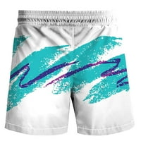 Muške kratke hlače Muška povremena plaža Shorts Zastava od tiskane plaže Hlače Cyan M
