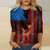 Odeerbi 4. juli Patriotska košulja za žene labave fit košulje modna nezavisnost Dan ispis bluza tri