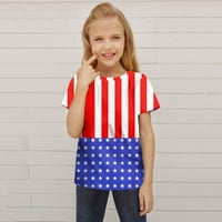 Unise Kids Patriotska američka 4. srpnja majice kratkih rukava Majica Neovisnost Dan Ispiši crveno 100