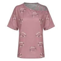 Ženske bluze i vrhovi Dreske ljetne žene izrezuju hladno rame Thirt The Casual Trendy Love Print Tunic