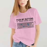 Ženske djevojke plus veličina tine majica majica s kratkim rukavima bluza na majici Pink xxxxl