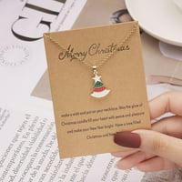 Qiaocaety Creative kaplje ulje Santa Snowman ogrlica za želju za slikanje nauljene papirnog kartona