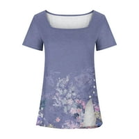 Olyvenn ženske tuničke majice opuštena bluza Ljetni modni modni trendi kratkih rukava Slatki cvjetni
