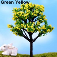 Yebay minijaturni sakura šljive Willow Tree Plants Fairy Warden Pribor za lutke ukras-zelena žuta