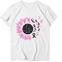 Majica za dojku Shirts Shirts Loot Fit Tee majice Košulje za karcinoma dojke za žene Kratki rukav Crew