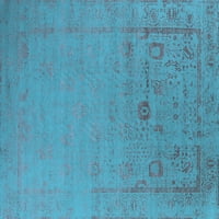 Ahgly Company Tord Square Orijentalni svijetlo Plavi industrijski prostirljivi, 4 'kvadrat