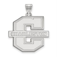 Čvrsti 10k bijeli zlatni fakultet u Charlestonu Extra Veliki privjesak