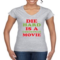 Die Hard je božićni film WomenÃ ¢ â,¬Â ¢ S standardni V-izrez Tee, Heather Grey, Veliki