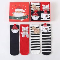 Dezsed Božićne čarape Čišćenje Žensko Božić sa 4 para sa poklonom Bo Fashion Božićni crtani slatki čarapi