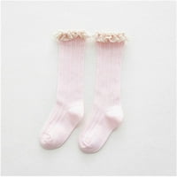 Seyurigaoka Dječje čipke čarape Jednobojne pletene čarape za meke cijevi
