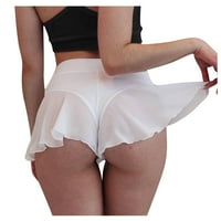 BEPPTER ruffled hlače bikini mini visokoškolske kratke hlače ženske plesne pantalone na pantalone bijele