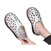 Crocowalk ženske casual cipele na stanu na ravnici prozračne natike dame hodanje cipele na otvorenom otporne na kliznuto otpornost na sandale bijele 8