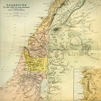 Mapa Palestine Circa 1. stoljeće A.D. Iz Rječnika Imperijalnog Biblijeg rječnika, objavljeno 1889. godine