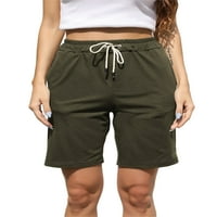 Ženske hlače Bermuda sa džepne casual elastičnom strukom znoj kratkih ljeta duljina koljena, spavanje