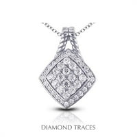 1. Carat Ukupno prirodni dijamanti 18K bijeli zlatni ured Podešavanje oblika romba sa modnim privjeskom