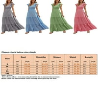 Voguele dame duga haljina V izrez ljeto plaža sandress cvjetni print maxi haljine putovanja Havajski