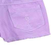Little Girls Ripped Denim kratke hlače Dječja boja visoke elastične strukove traperica kratke hlače