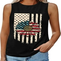 Dabuliu 4. srpnja tenkovi za žene labave fit USA zastava FASH modne V izrez na vratu Patriotske košulje bez rukava