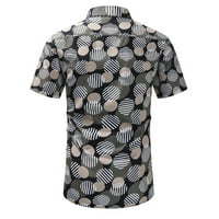 Muška majica slim fit kratki rukav Vintage tiskani košulje Casual Rever down gumb prema dolje od kuće
