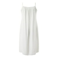 IOPQO bijela haljina Žene Ležerne prilike čipke Šuplje bez rukava Spaghetti Trap Tunic haljina ženske