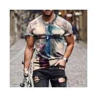 Muška grafička tiskana majica MULTICOLOR Christian Cross T-majica Crew vrat - kratki rukav - modni tee