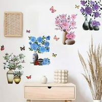 Zidne naljepnice sa zidnim naljepnicama od 3D vaze, cvijeće zidne naljepnice, uklonjive zidne naljepnice