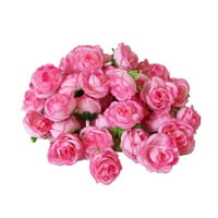 KINZD SET Umjetni cvijet ukras Ne Bruća živopisna boja Vintage Elegantna ruža cvjetna glava dekor