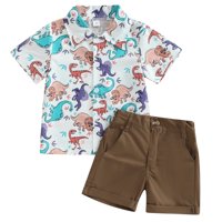 Dječji dječaci ljetni odjeci Dinosaurus Ispis majica kratkih rukava i kratke hlače