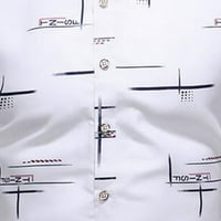 Muške modne majice Veliki i visoki casunski gumb dolje kratki rukav za ispis košulje košulje na košulju Ležerne prilike za prozračivanje Bite XXXL