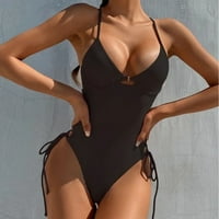 Wozhidaoke kupaći kostimi za žene postavljeno kupaći kostimi Moda Jednodijelna puna bikinija odjeća za cipele Žene kupaći kostimi Koleni kostimi Crne S