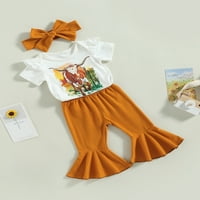 Baby Girl Ljetna odjeća set kratkih rukava ROMPER Jumpsuits i povremene cvjetne pantalone hlače