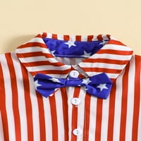 4. jula Baby Boy outfit skraćenica s kratkim rukavima dolje majica ROMPER AMERICAN FLAG HORTS STARE
