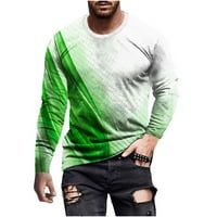 Muški casual 3d tiskani T tiskonirani majice u boji grafički pulover s dugim rukavima polica za krastavca