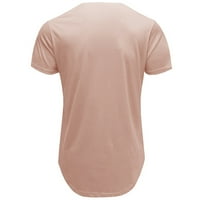 Odeerbi ljetna lounge majica za muške casual puni okrugli vrat Slim Fit s kratkih rukava bluza ružičasta