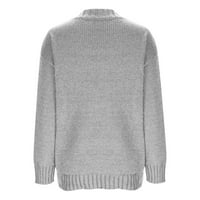 Lagani džemperi za žene, ženski jeseni zimski ležerni džemperi rebrastim komadićem pletene džempere