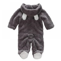 Zimska odjeća za bebe Flannel Baby Boy odjeća crtani životinja 3D medvjed ušima za romadarsko kombinezon