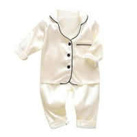 Toddler Boys Girls Pijamas Baby dugi rukav čvrsti vrhovi + hlače Pajamas odjeća za spavanje za 18 mjeseci