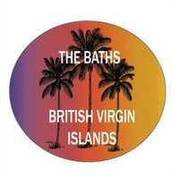 Kupatila britanska Djevičanska ostrva Suvenir palmi surfanje trendi ovalne naljepnice za naljepnicu