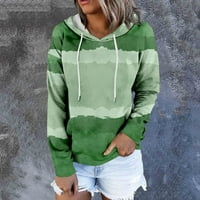 GUZOM WOMENS duksevi duksevi - baggy gradijent casual pulover ženske kapuljače na vrhu pada zelene veličine