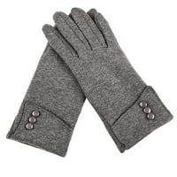 Rukavice za ženske manžetne modne rukavice Ženska ukras toplo održavaju meko dugme Zimske rukavice sive