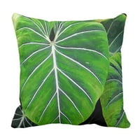 Green lišće tropsko lišće slonova uši tamne biljke jastučni jastuk za jastuk