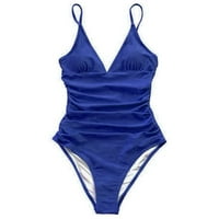 Kupaći kostimi za žene, ženske kupaće kostime V-izrez Solid Boja rufflled jednodijelni kupaći kostim