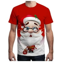 Guvpev Unise Muškarci Ženski Božićni Santa Ispis Bluza s kratkim rukavima The Majica za božićne košulje