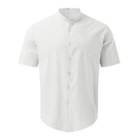Slim dolje Majice sa patentnim zatvaračem Muška mens gumba dolje majica Lan pamuk ljeto plaža Osnovni