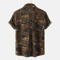 Muške košulje Ljetne košulje Rezervni majica kratkih rukava Lapel Top Fashion Brown M-3XL