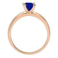 1CT smaragdni rez simulirani plavi safir 14k ružičasto zlato Angažovane prstene veličine 7.75