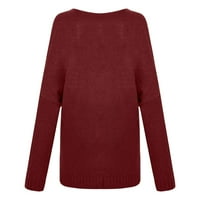 Vivianyo HD džemperi za žene Clearence Plus Veličina Modni ženski Boja Dugi rukav Pulve V-izrez Duks