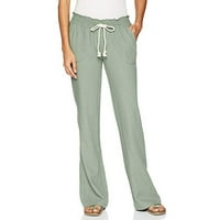 Levmjia Ženske posteljine hlače Ljetna casual labava pamučna i posteljina džepa Solid pantalone
