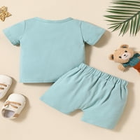 Eyicmarn Baby Boys Hotcres Set, majica s kratkim rukavima sa elastičnom strukom kratke hlače Ljetna odjeća